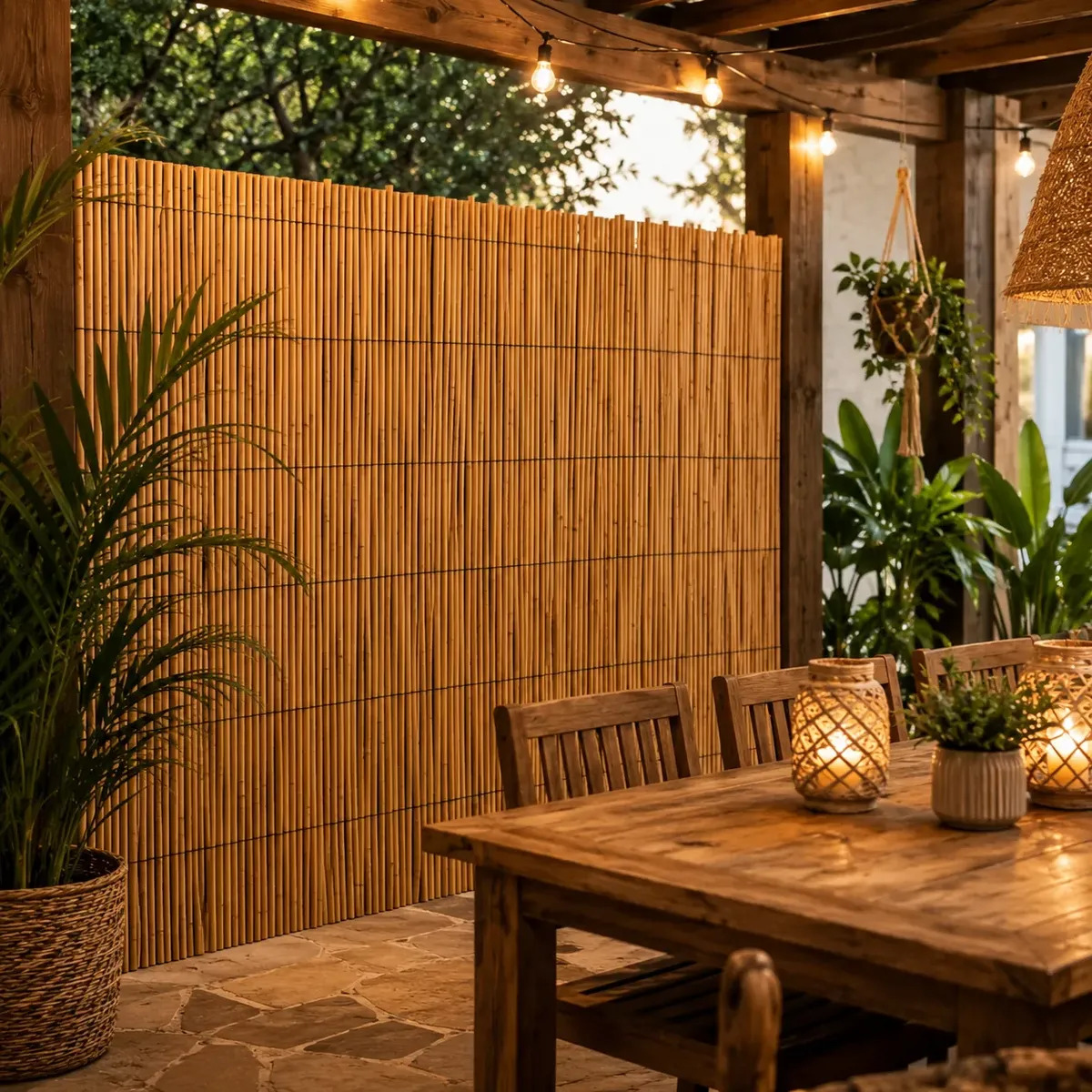 Ambiente de arquitetura e decoração com acabamento natural